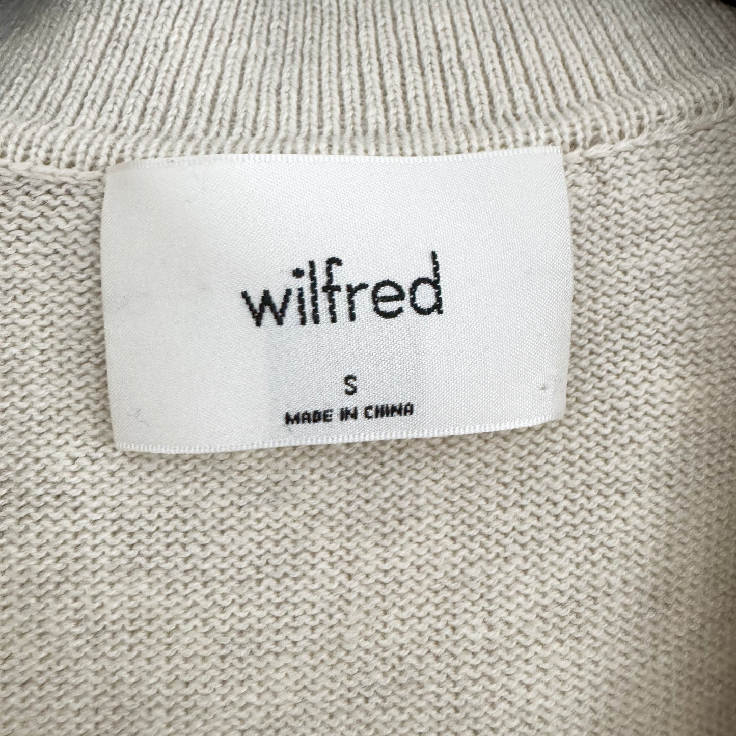 Wilfred "Clara" Merino/Cotton Blend Striped Sweater in Oatmeal/Blue, size Small