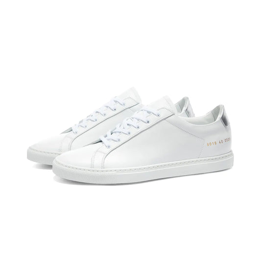 Common Projects Retro Low Sneaker in White, size 40 (fits 10.5)