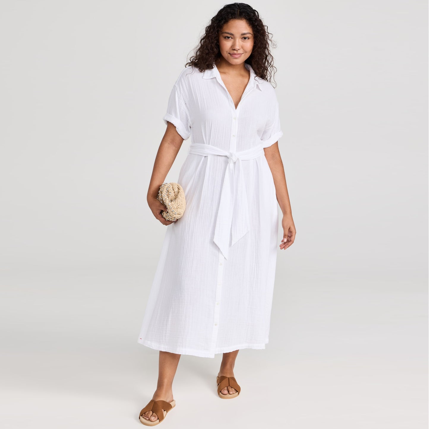 Xirena "Caylin" Cotton Dress in White, Size Large (fits like Medium?)