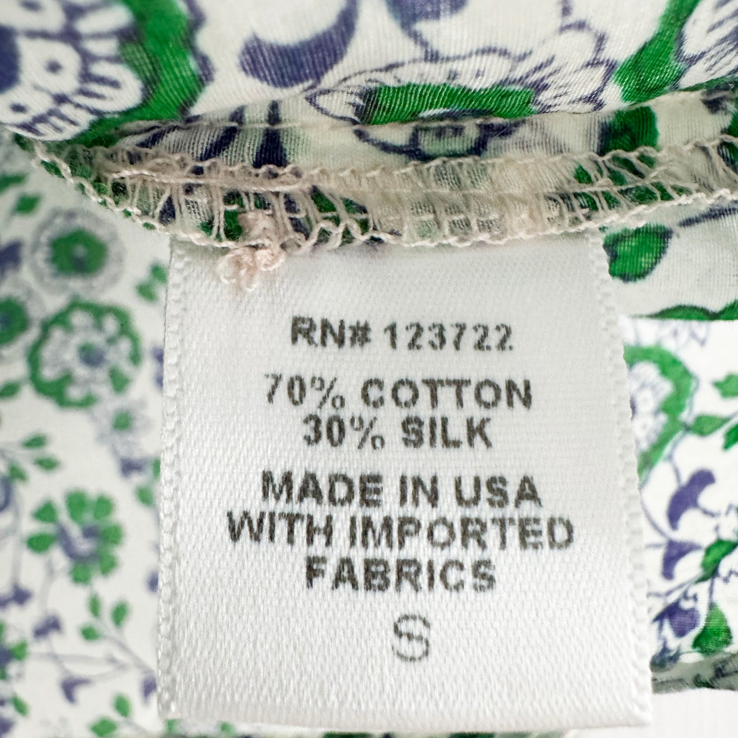 Xirena "Sydell" Printed Cotton Shirt in Green, size Small