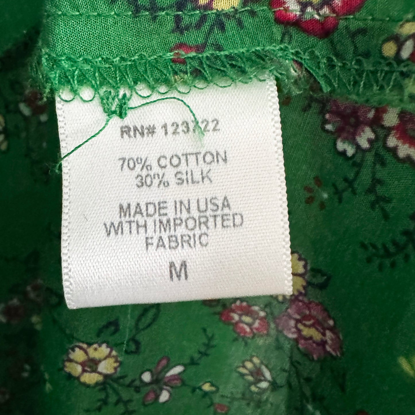 Xirena "Sophie" Floral Print Dress in Green, size Medium