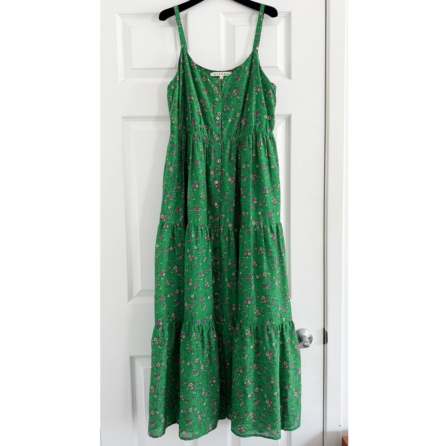 Xirena "Sophie" Floral Print Dress in Green, size Medium