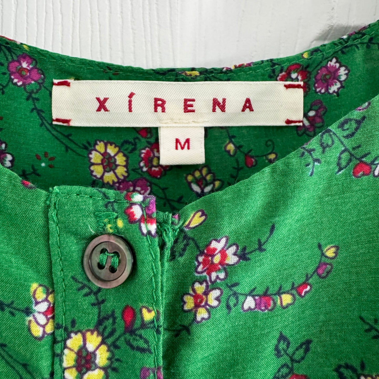 Xirena "Sophie" Floral Print Dress in Green, size Medium