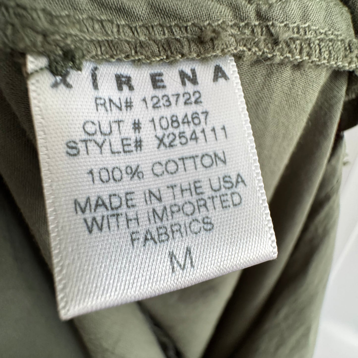 Xirena "Boden" Dress in Dark Sage, size Medium