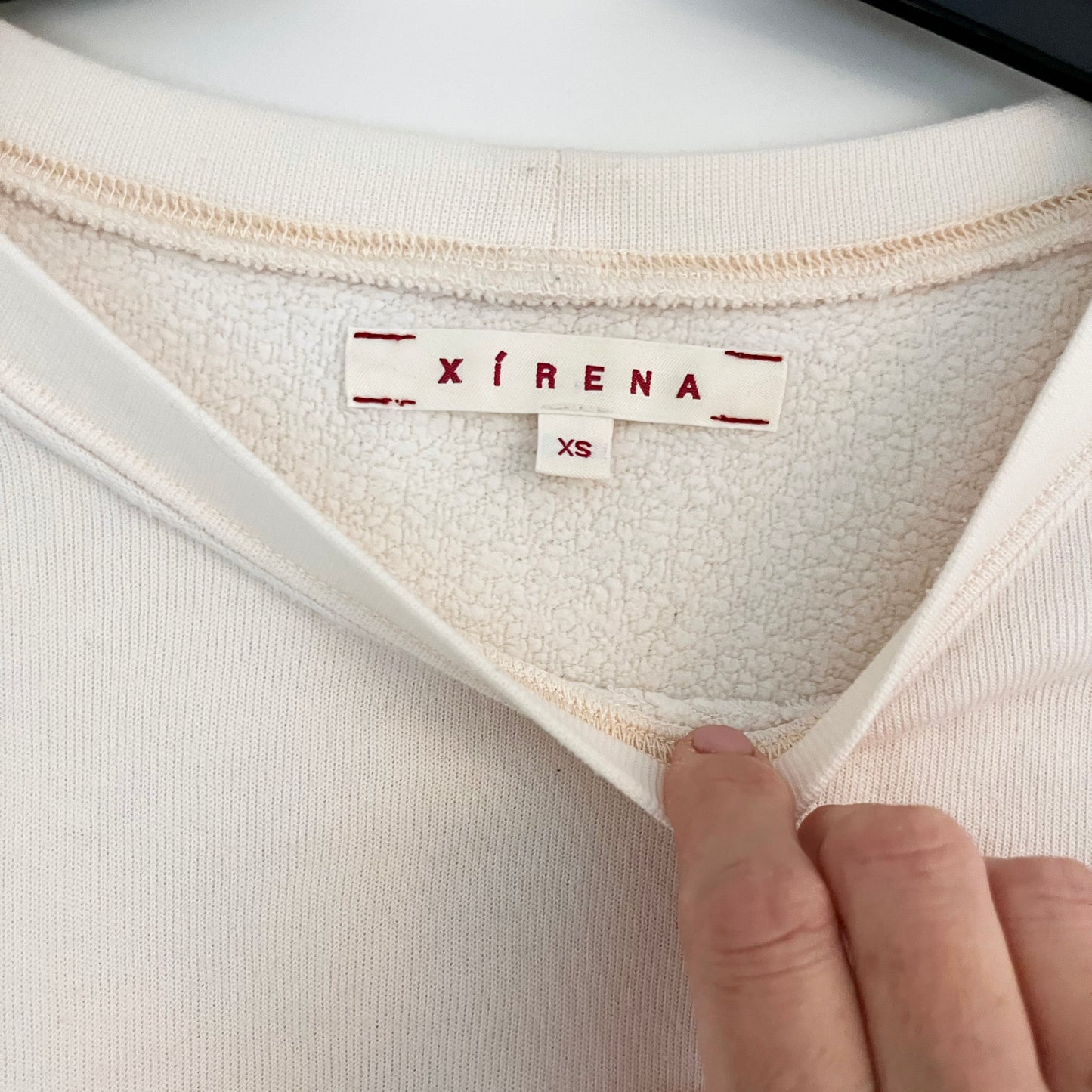 Xirena "Honor" Sweatshirt in Ivory, Size XS