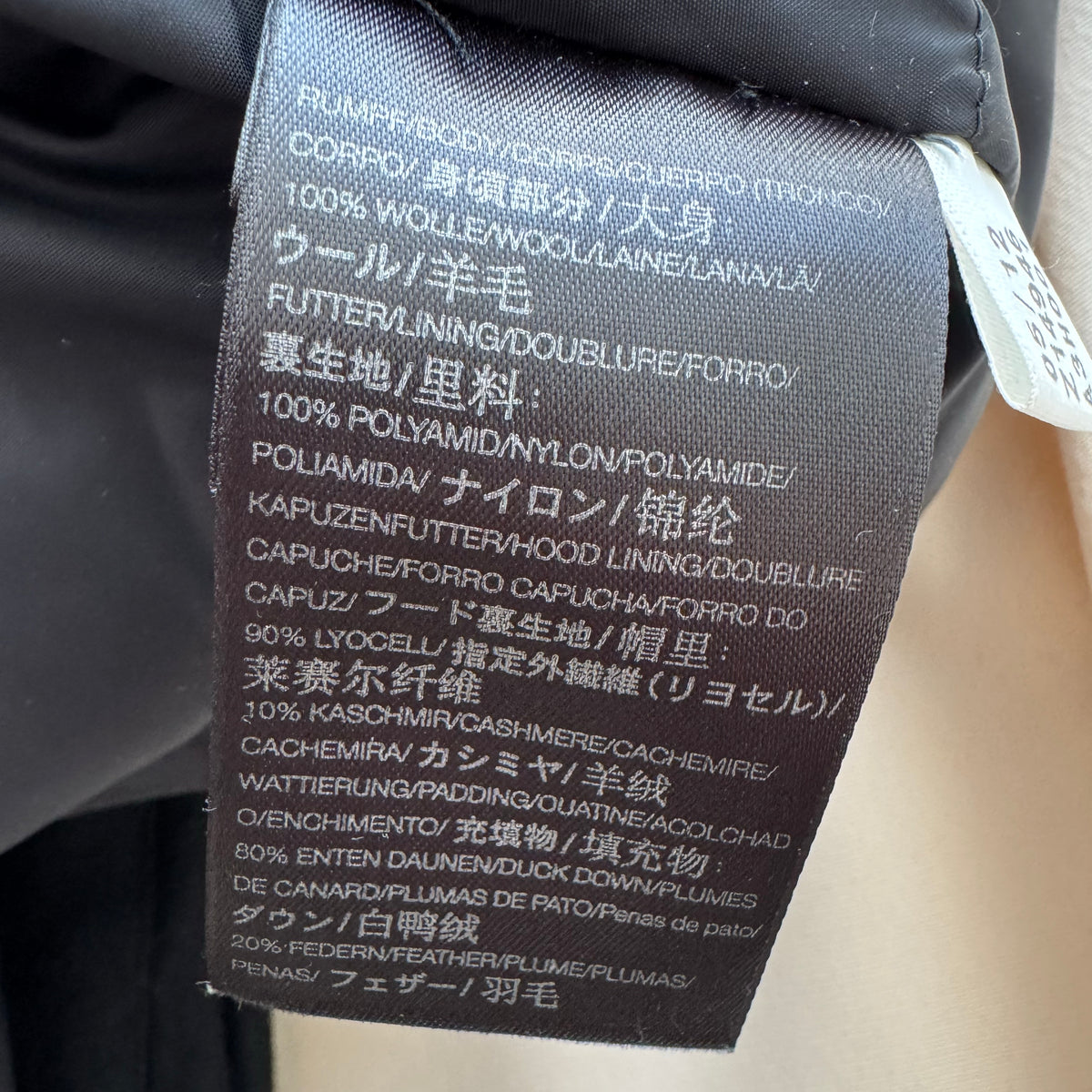 Y-3 Wool Puffer Jacket in Black, size Small