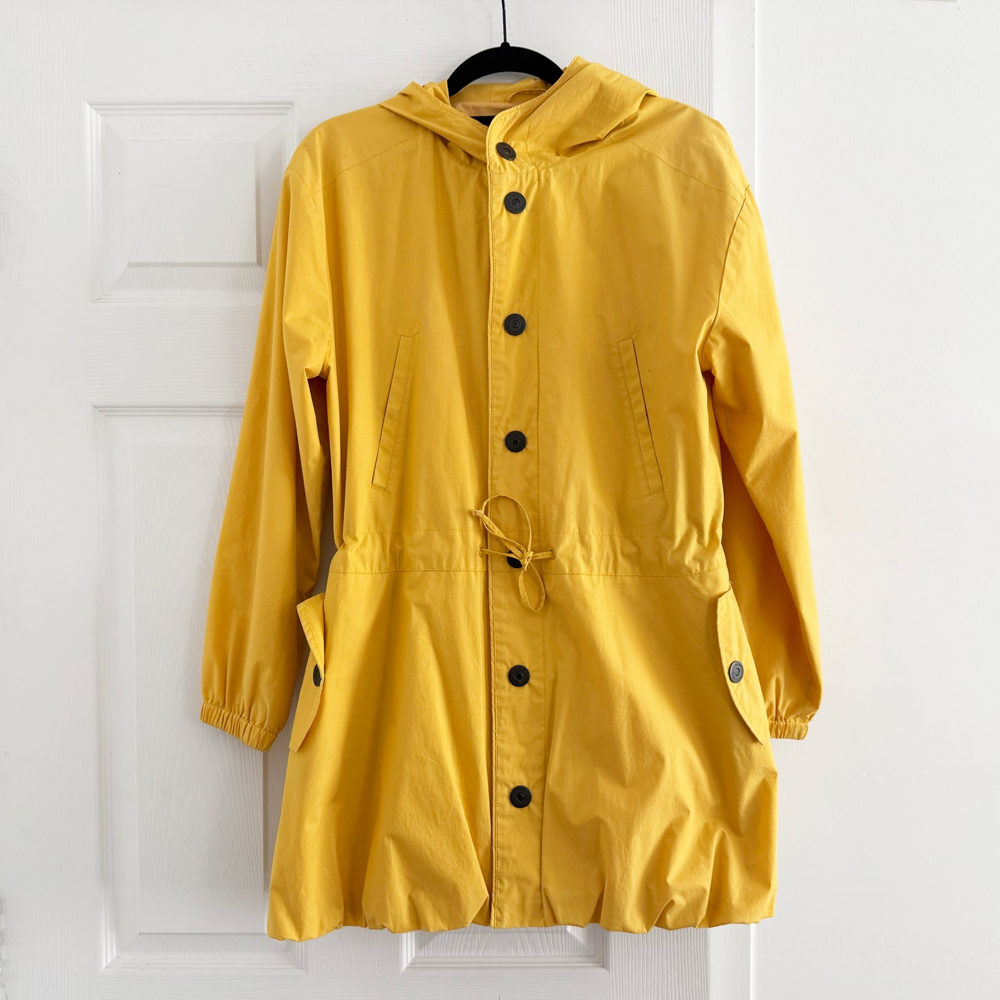 Y-3 Bubble Hem Jacket with Hood in Yellow, size Small