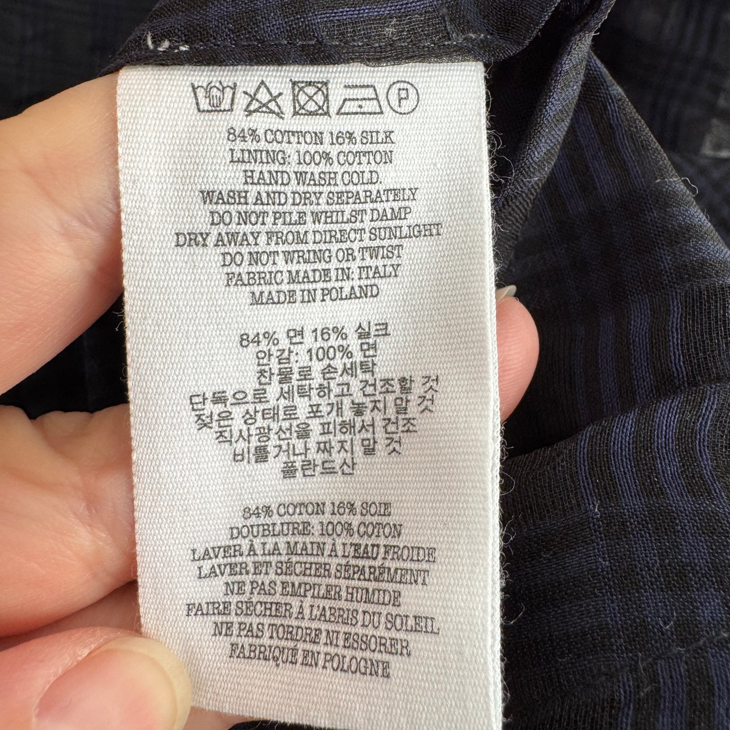 You Must Create "Cruz" Big Pleat Gingham Dress in Navy, size Large