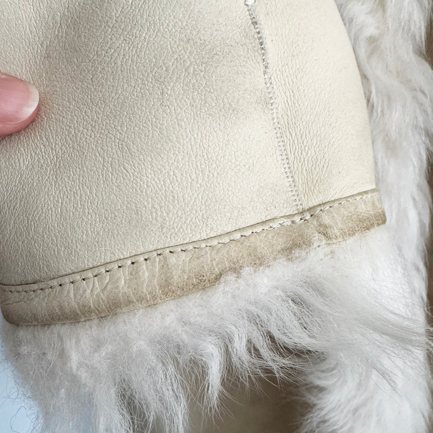 Yves Salomon Ivory Lamb Fur Coat w Belt, size 38 (fits 4/6)