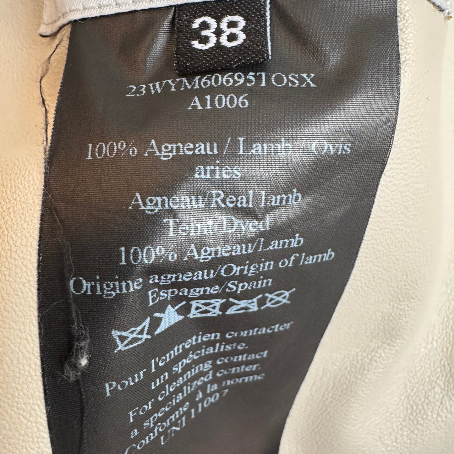 Yves Salomon Ivory Lamb Fur Coat w Belt, size 38 (fits 4/6)