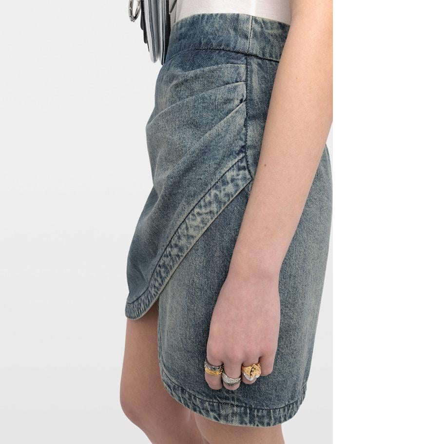 Zadig & Voltaire "Julipe" Wrap Front Denim Skirt, size 38 (fits size 4)