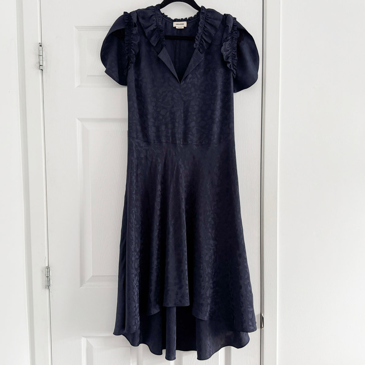 Zadig & Voltaire "Roberty" Silk Dress in Navy, size Medium (fits size Small)