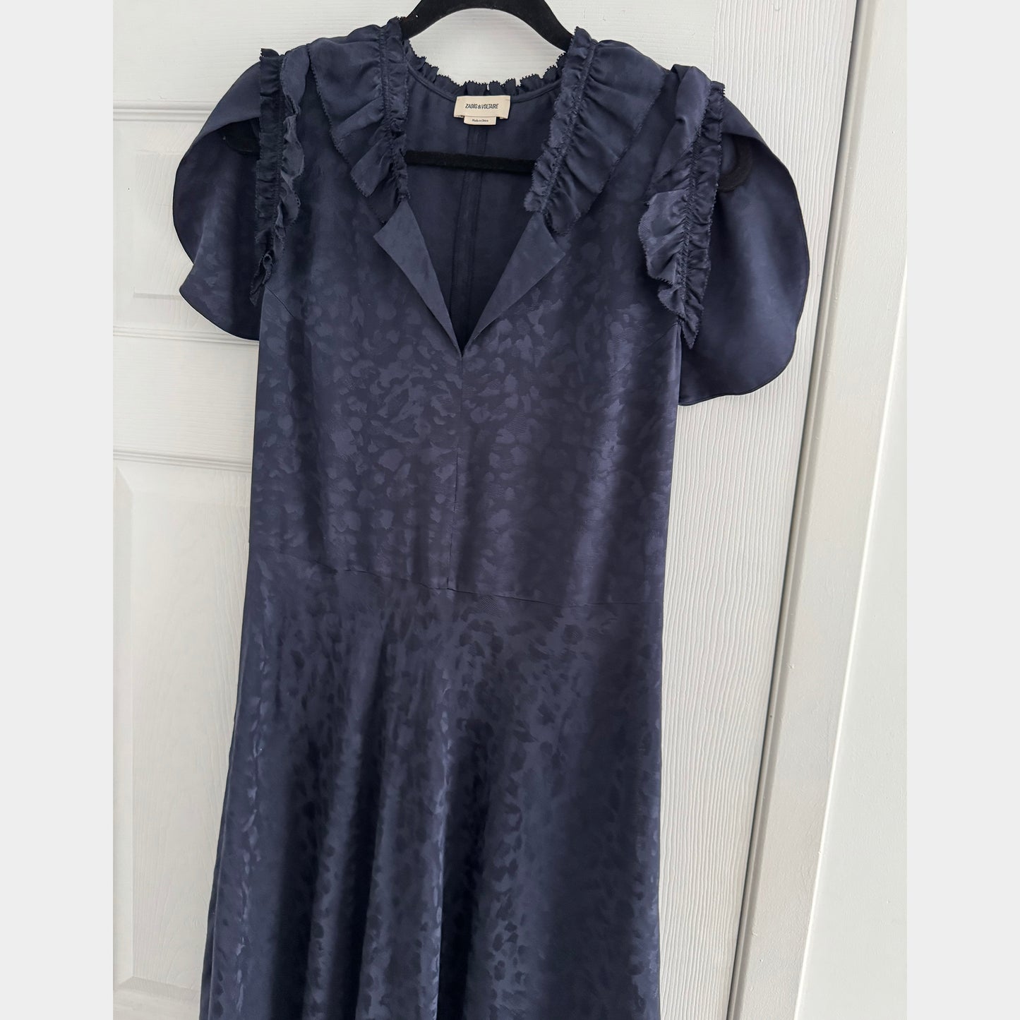 Zadig & Voltaire "Roberty" Silk Dress in Navy, size Medium (fits size Small)