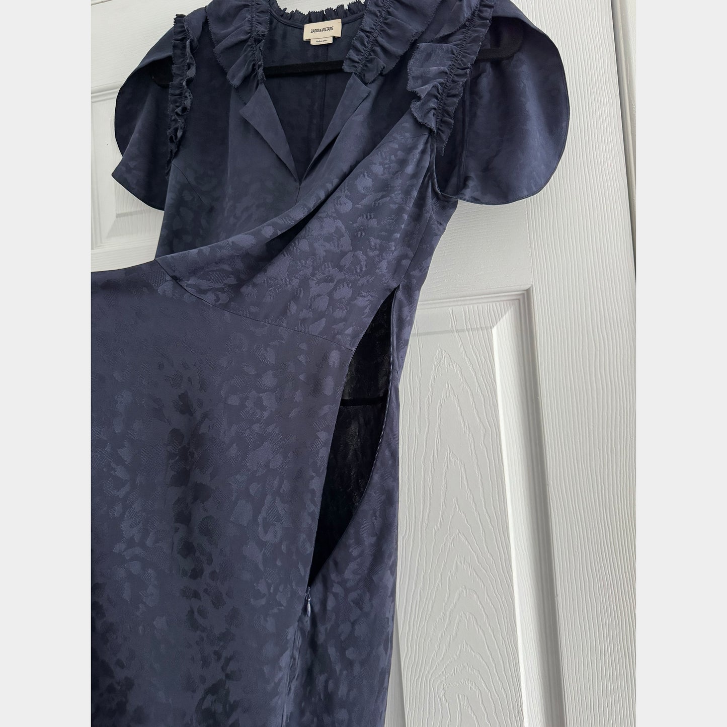 Zadig & Voltaire "Roberty" Silk Dress in Navy, size Medium (fits size Small)
