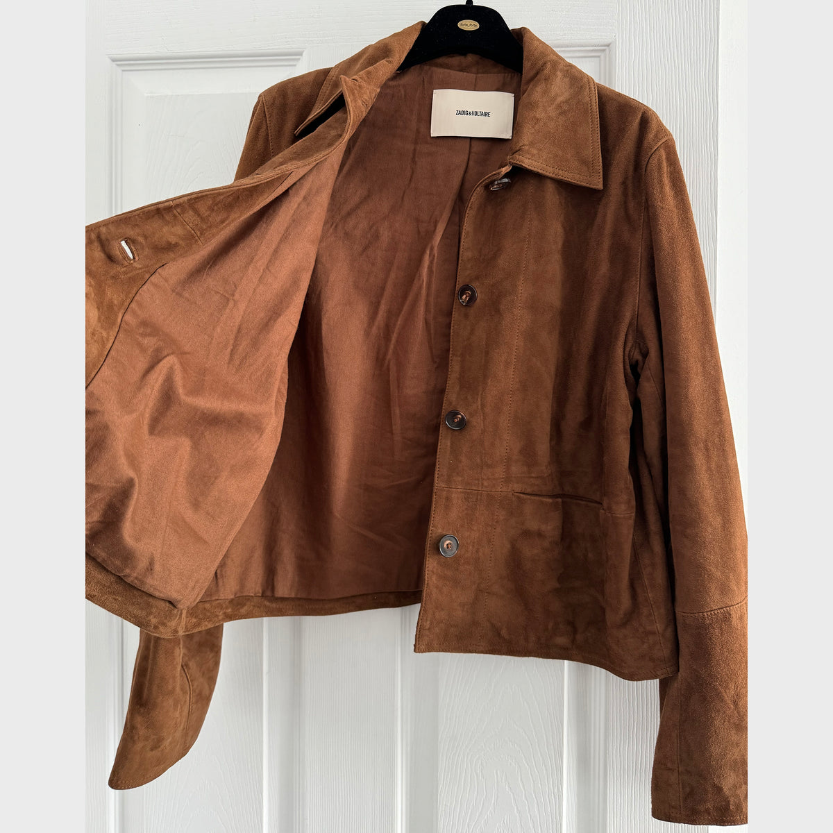 Zadig & Voltaire "Lessa" Suede Jacket in Brown, size Large
