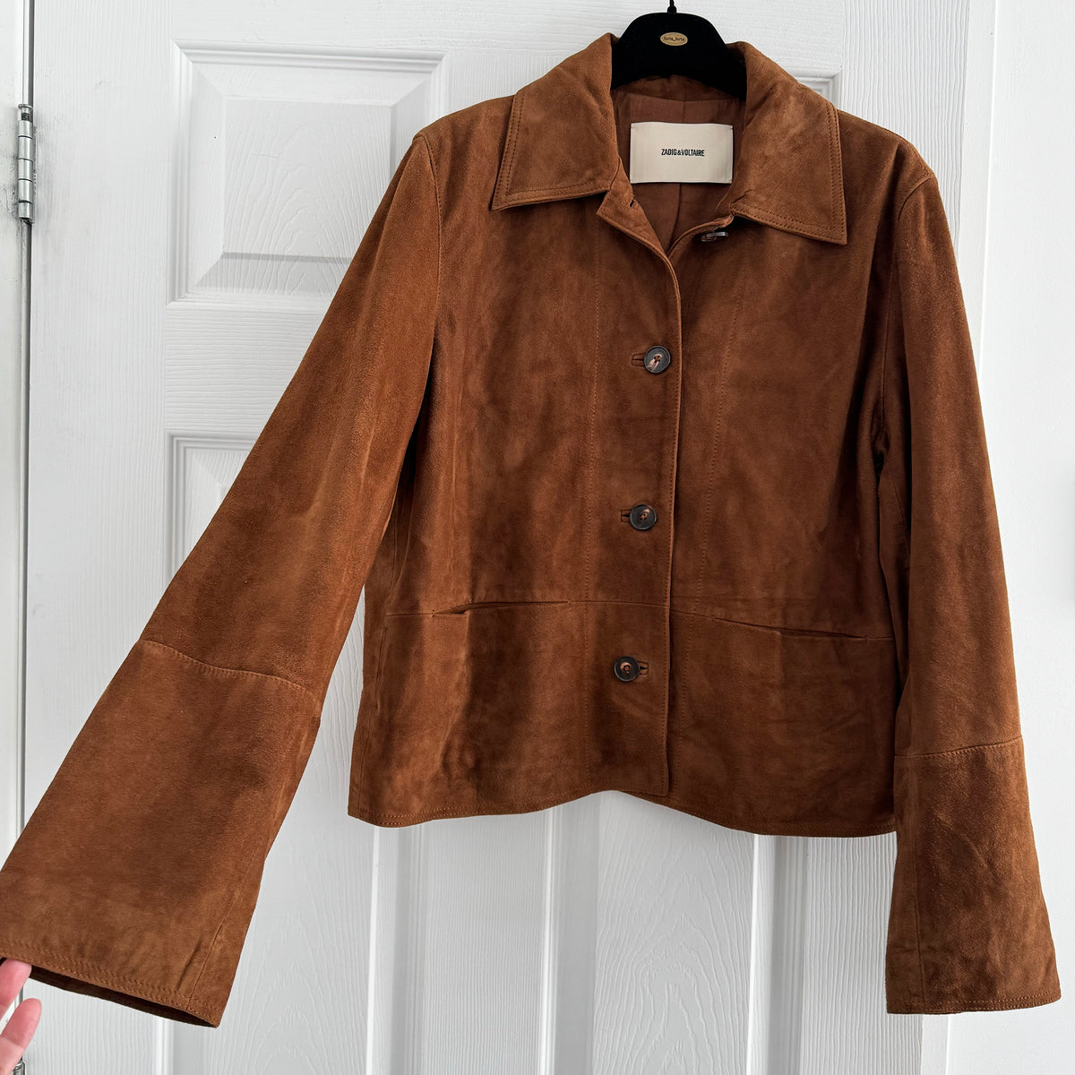 Zadig & Voltaire "Lessa" Suede Jacket in Brown, size Large
