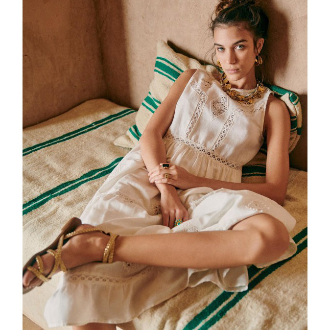 Sezane "Zarri" Dress in White, size 38 (fits XS/S)