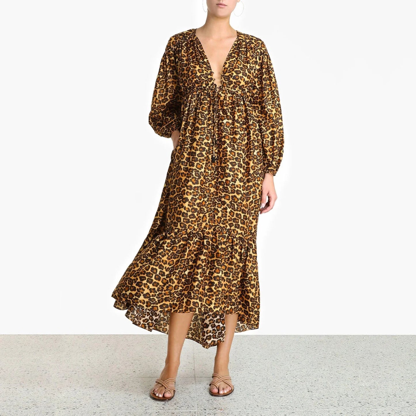 Zimmermann “Amelie” leopard print dress, size “OP” or an XS (Petite)