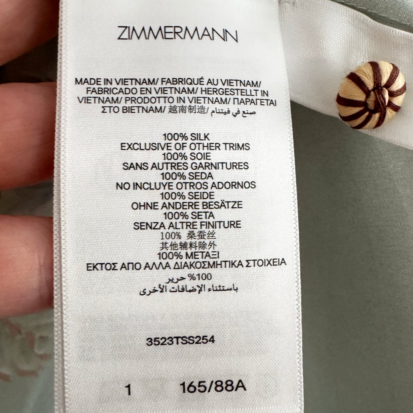 Zimmermann "Coco" Printed Silk Tunic, size 1 (size small)