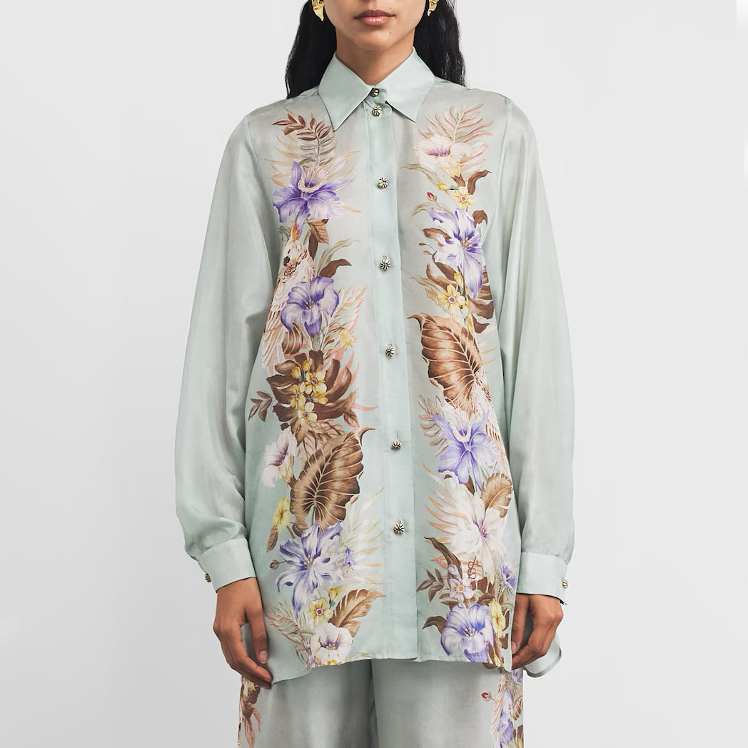 Zimmermann "Coco" Printed Silk Tunic, size 1 (size small)