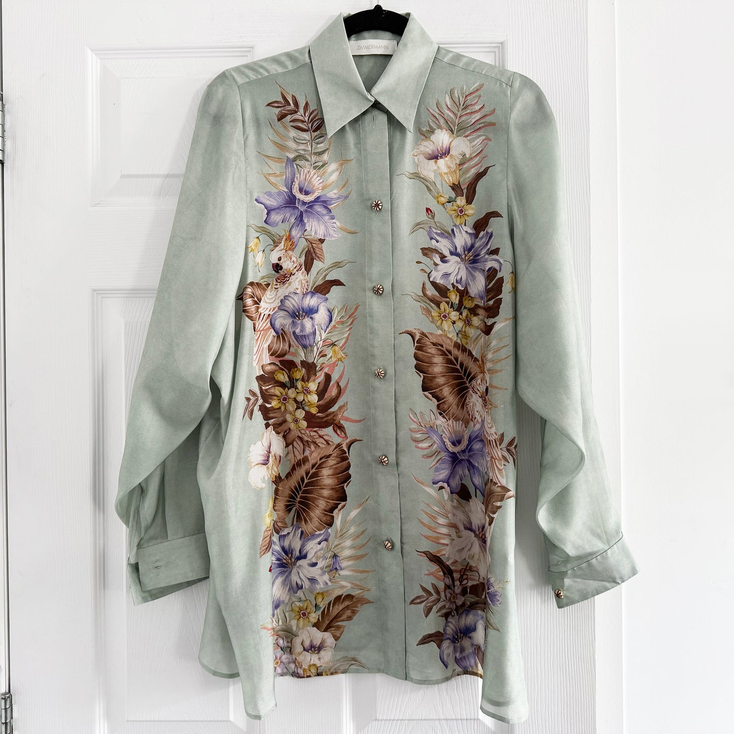 Zimmermann "Coco" Printed Silk Tunic, size 1 (size small)
