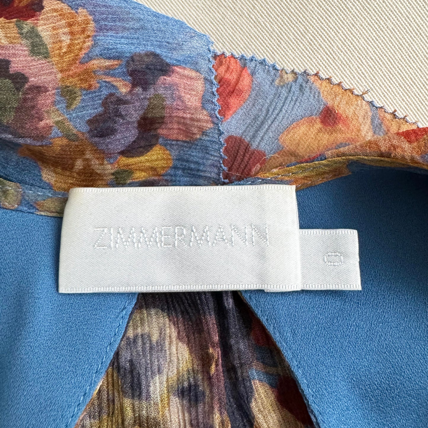 Zimmermann "Lovelorn Frill" Floral Silk Cape Dress, size 0 (XS)