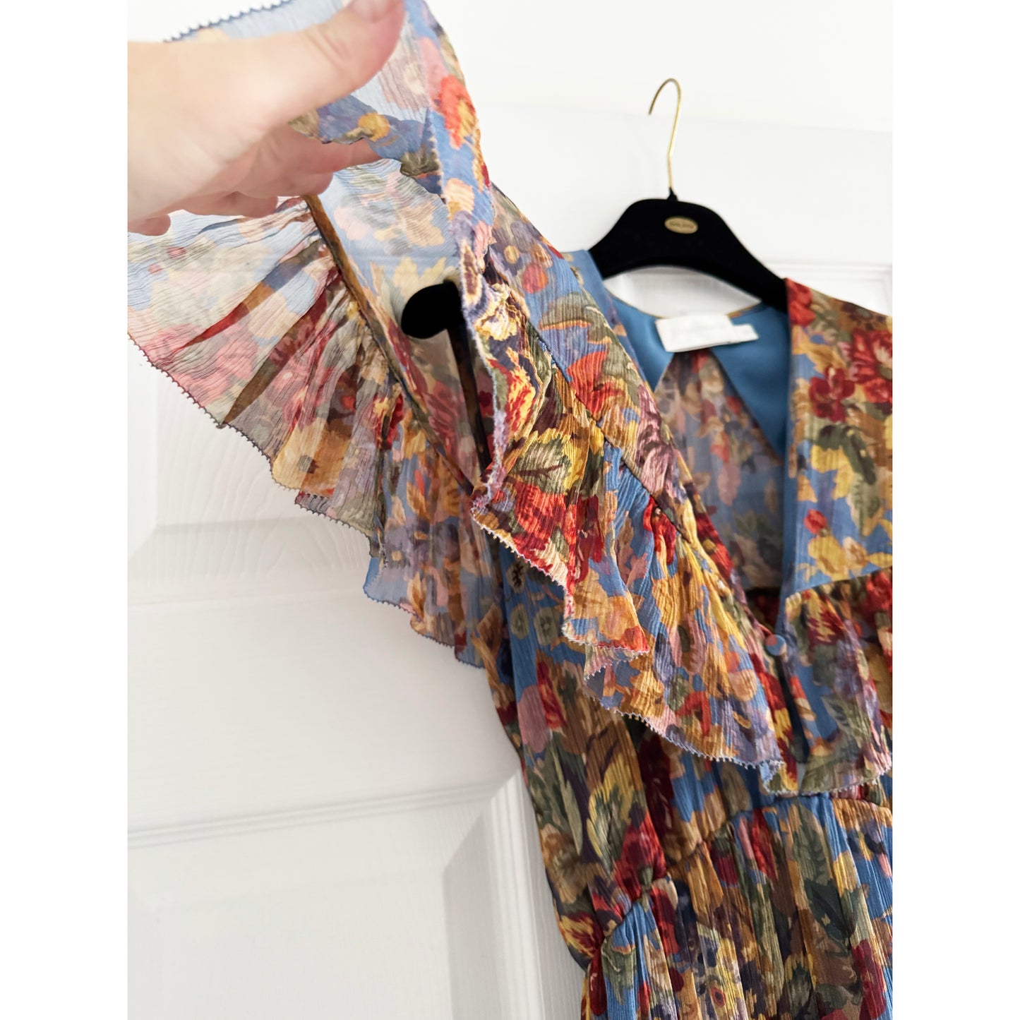 Zimmermann "Lovelorn Frill" Floral Silk Cape Dress, size 0 (XS)