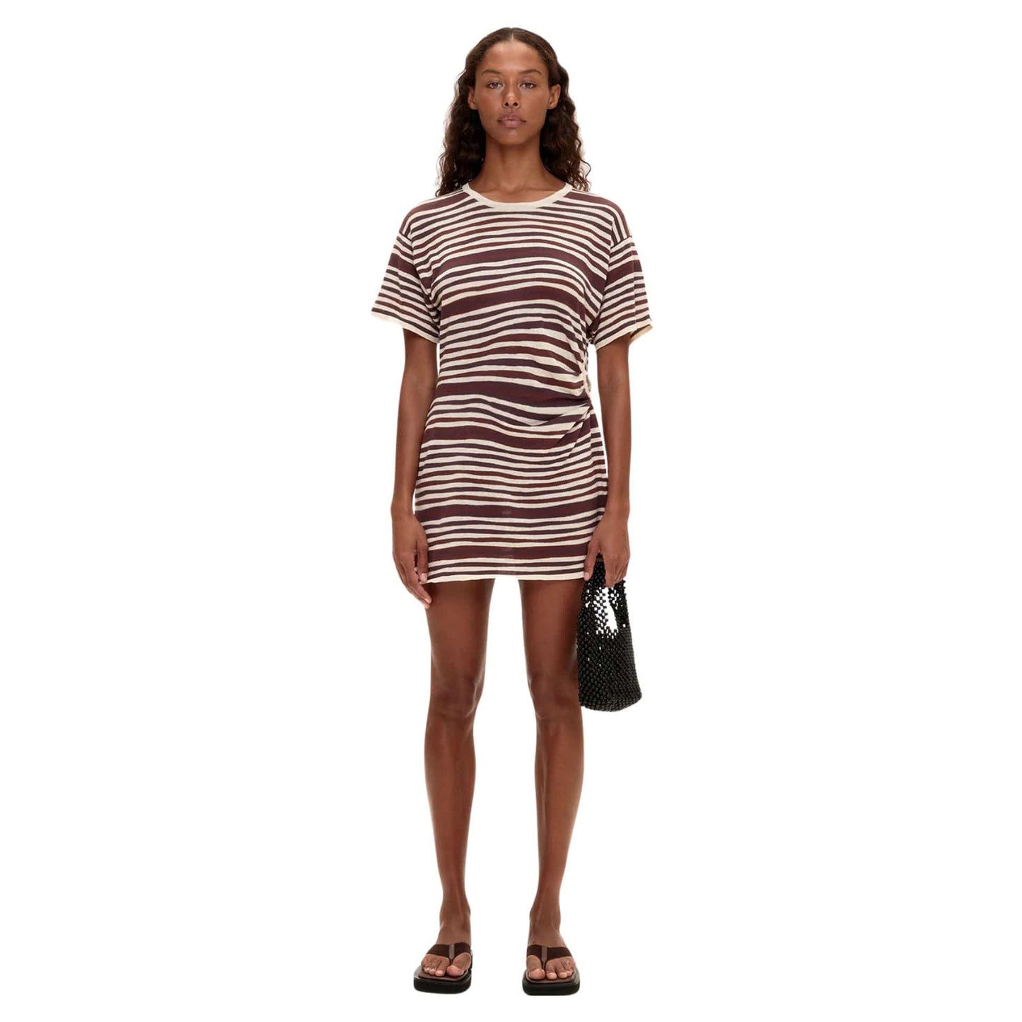 Zulu & Zephyr T-Shirt Knit Dress in Chocolate Stripe, size 6 (fits like size Small)